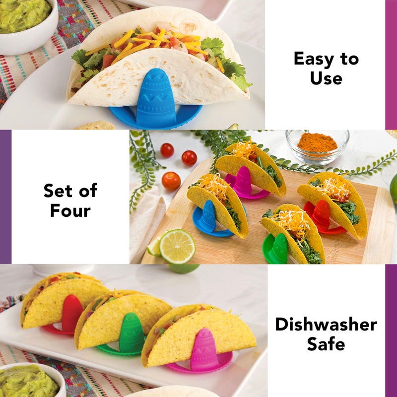 Talisman Designs Sombrero Taco Holders - Set of 4, Hold & Fill Small or Large Tacos | Crunch & Soft - Image 4